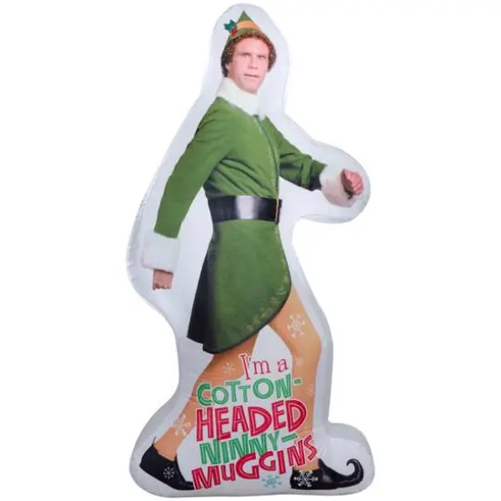 6ft. Airblown&reg; Inflatable Photorealistic Christmas Buddy the Elf Strolling {1}