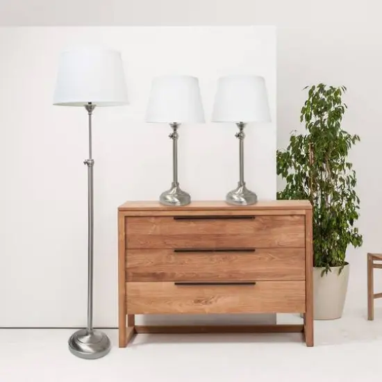 Lalia Home Brushed Nickel Extendable Lamp Set {5}