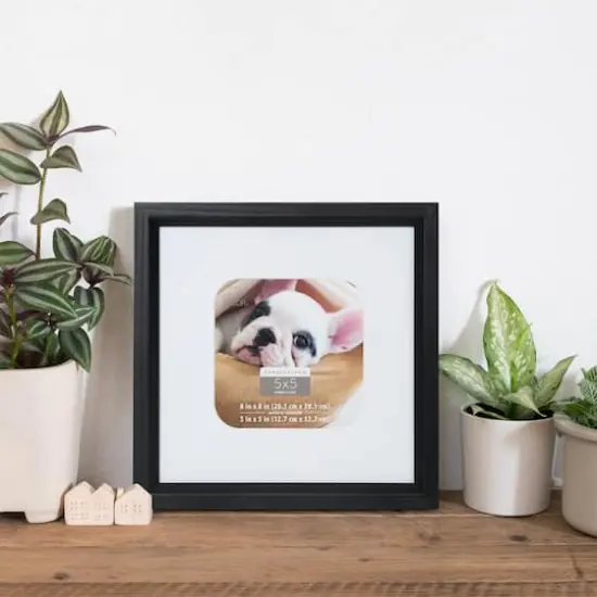 White & Black 5" x 5" Frame with Mat, Expressions&trade; by Studio D&eacute;cor&reg; {5}