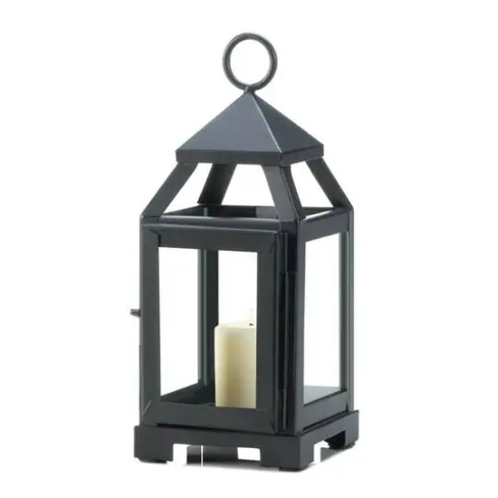 8.75" Black Mini Contemporary Lantern {7}
