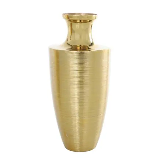 Gold Aluminum Brushed Textured Vase Set {4}