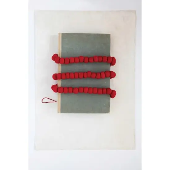 6ft. Wool Felt Ball Garland Red {4}