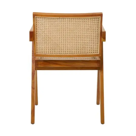 Brown Teak Wood Modern Accent Chair, 20" x 19" x 30" {6}