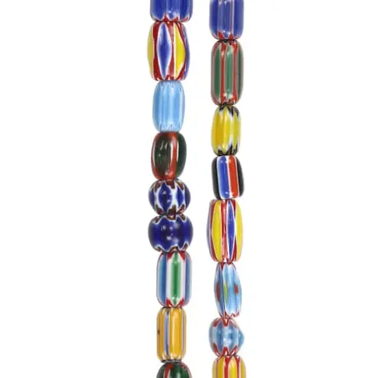 Multicolor Geo Print Lamp Work Glass Mixed Beads by Bead Landing&reg; {1}