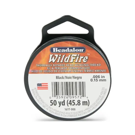 Beadalon&reg; WildFire&trade; Bead Weaving Thread, 006" Black {5}