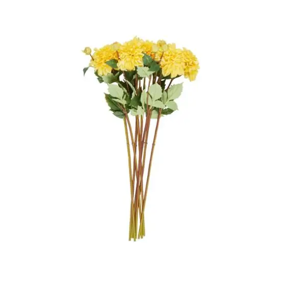 30" Yellow Dahlia Artificial Flower Stem, 8ct. {7}