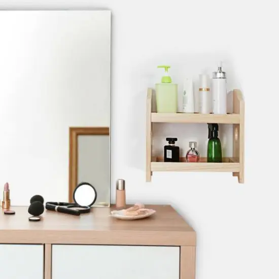 NEX&trade; 2-Tier Wood Spice Rack Countertop Organizer Rustic Style Natural Wood {6}