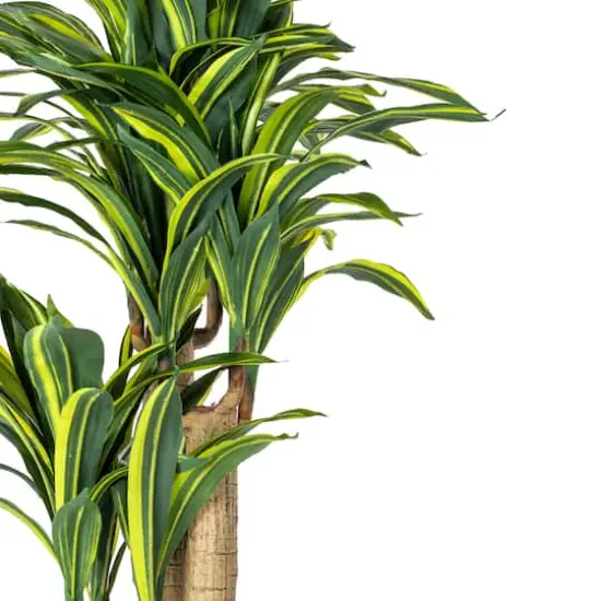 4.3ft. Potted Artificial Green & Yellow Dracaena Tree {4}