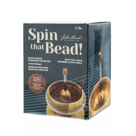 John Bead 4.5" x 5.5" Spin that Bead! Wooden Bead Spinner with 2 Needles {5}