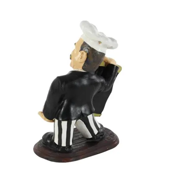 20" Black Polystone Traditional Decorative Chalkboard Sign with Wine Holder {6}