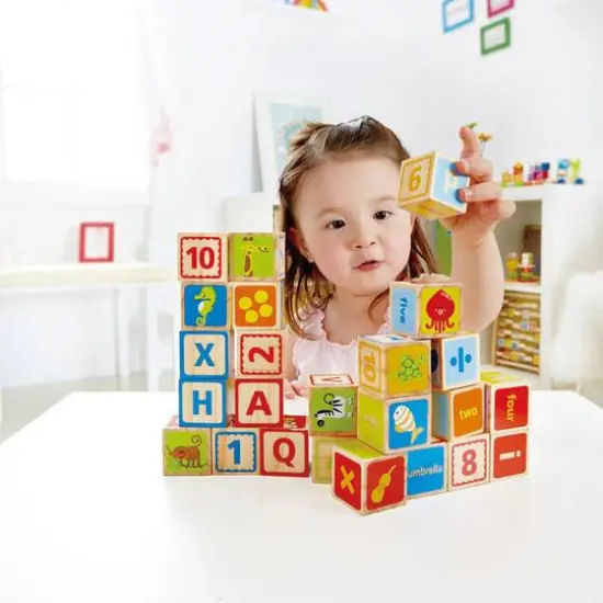 Hape Alphabet & Numbers Stacking Blocks with Pictures {5}