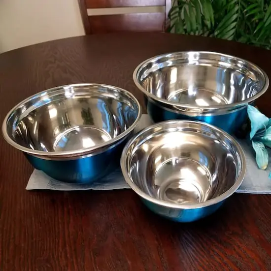Oster Rosamond Turquoise Stainless Steel Mixing Bowl Set {4}