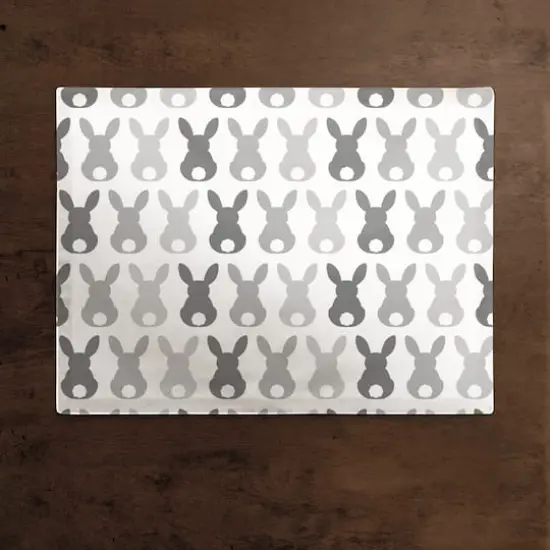 Bunny Butt Pattern Gray 18" x 14" Poly Twill Placemat {3}