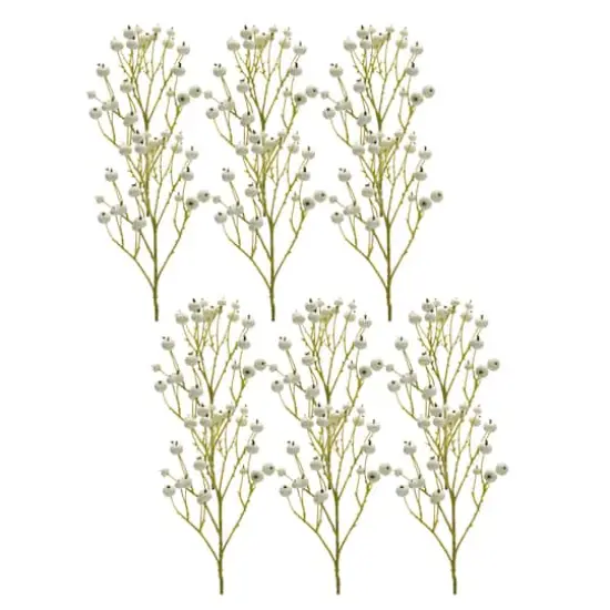 27.5" White Berry Sprays, 6ct. {1}