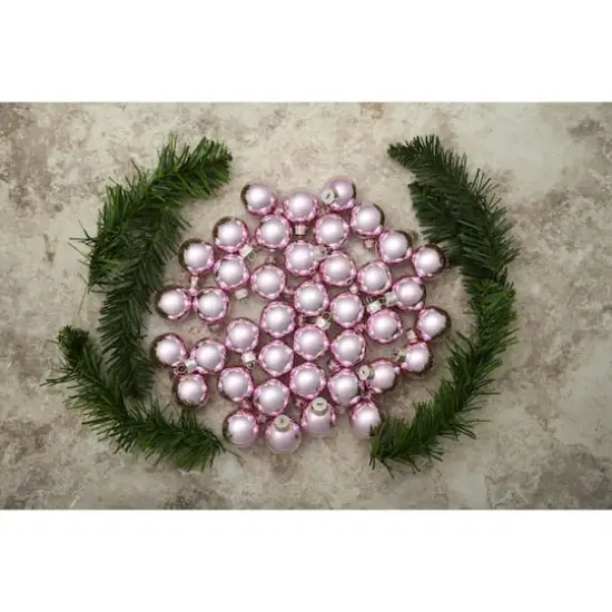 Whitehurst 40ct. 1.25" Glossy Glass Ball Ornaments Baby Pink Shiny {4}