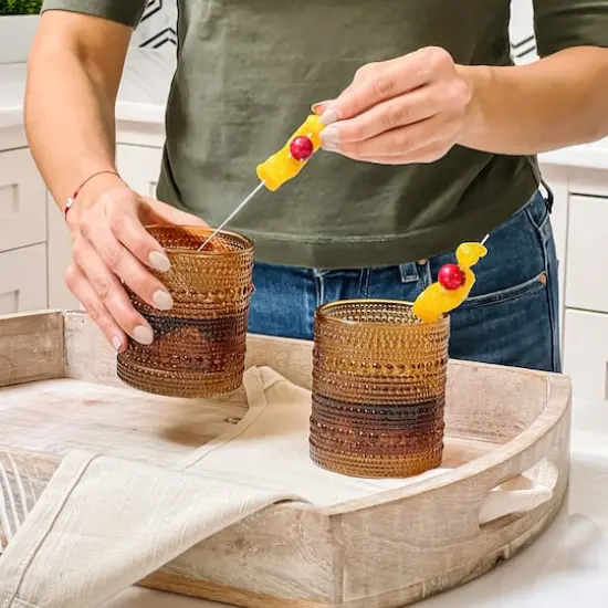 Kate Aspen&reg; 10oz. Textured Beaded Glass Set Amber {7}