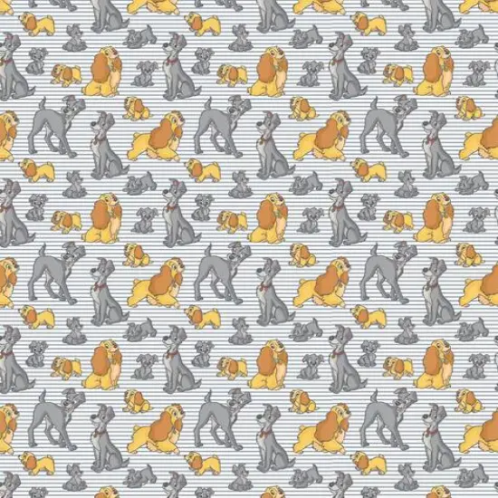 Disney Lady and The TrampLove Over Time Packed Cotton Fabric {1}