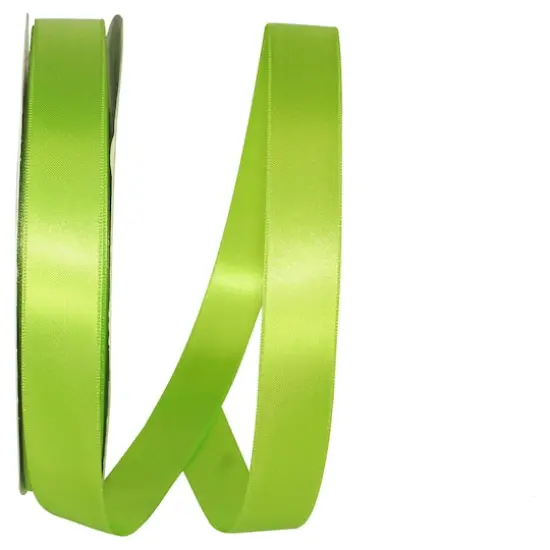 JAM Paper 7/8" x 100yd. Double Face Satin Allure Ribbon Apple Green {1}