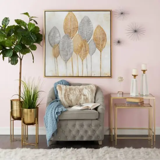 CosmoLiving by Cosmopolitan Gold Metal Glam Planter Set {9}