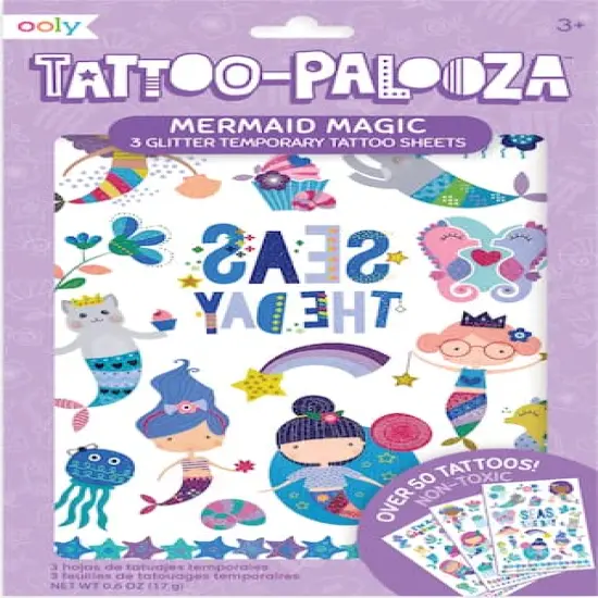 OOLY Tattoo-Palooza Mermaid Magic Temporary Glitter Tattoo Set {1}