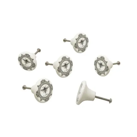 Dritz&reg; Black & White Ceramic Classic Bee Knob, 6ct. {1}