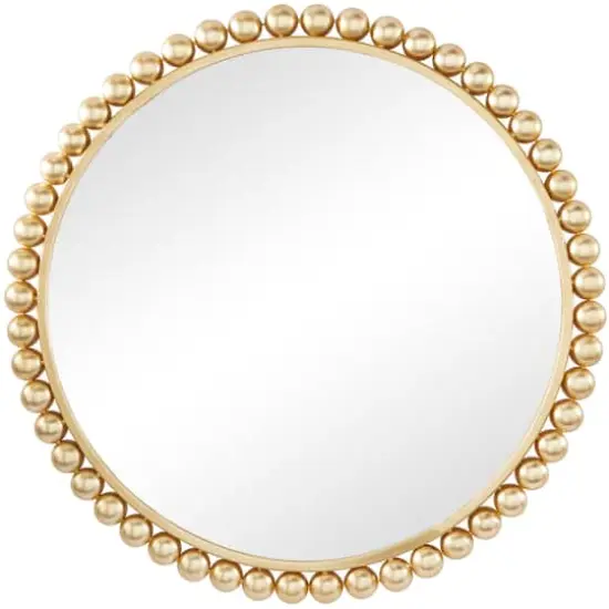 CosmoLiving by Cosmopolitan Gold Metal Wall Mirror with Bead Detailing 36" x 1" x 36" {1}