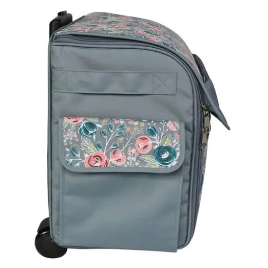 Everything Mary Green Floral Rolling Sewing Machine Tote {8}