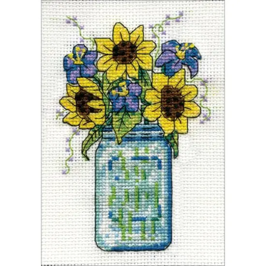 Design Works™ Stitch & Mat Floral Jar Counted Cross Stitch Kit {3}