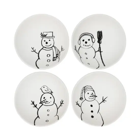 Hello Honey&reg; 4" Snowman Stoneware Bowl Set {1}