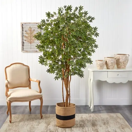 6ft. Japanese Maple Artificial Tree in Handmade Natural Cotton Planter {4}