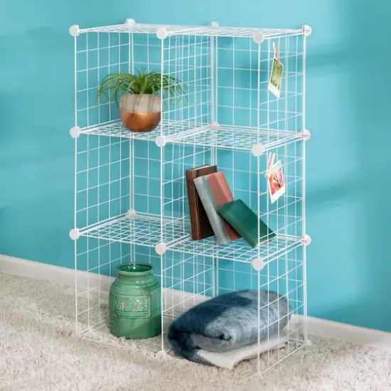 Honey Can Do White 6-Pack Modular Mesh Storage Cube {3}