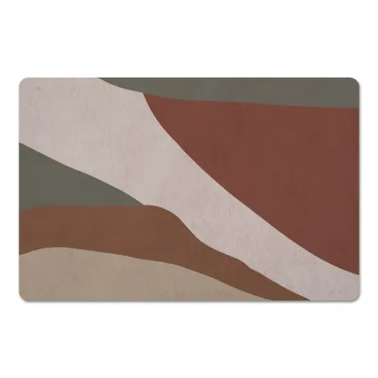 Earthy Watercolor Strokes 27" x 18" Floor Mat {4}