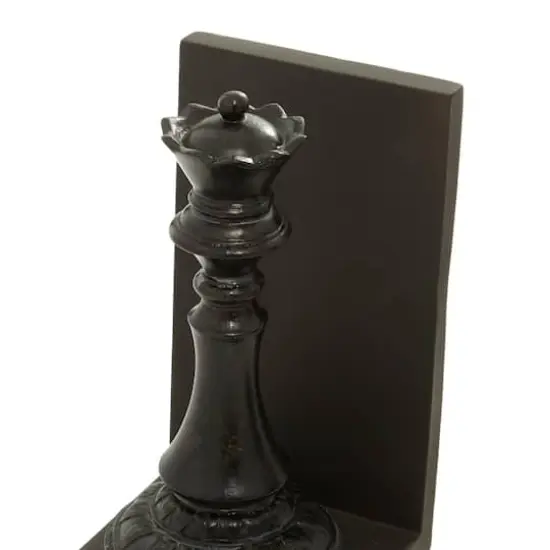 8" Black Chess Bookends, 2ct. {4}