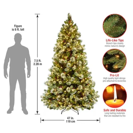 7.5ft. Pre-Lit Wintry Pine&reg; Artificial Christmas Tree, Clear Lights {9}