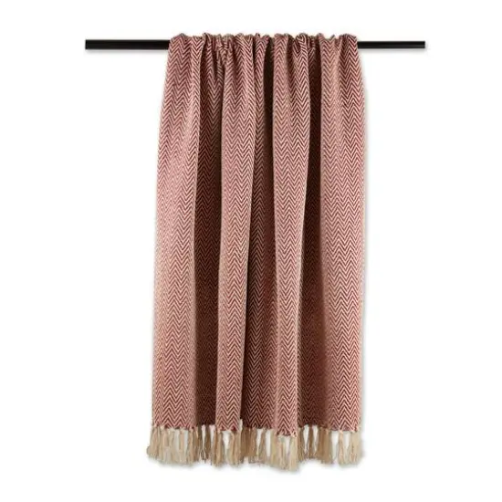 DII&reg; Handloom Chevron Throw Barn Red {7}
