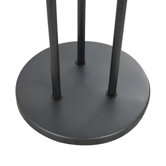 55" Black Metal Floor Hurricane Lamp Decoration {5}