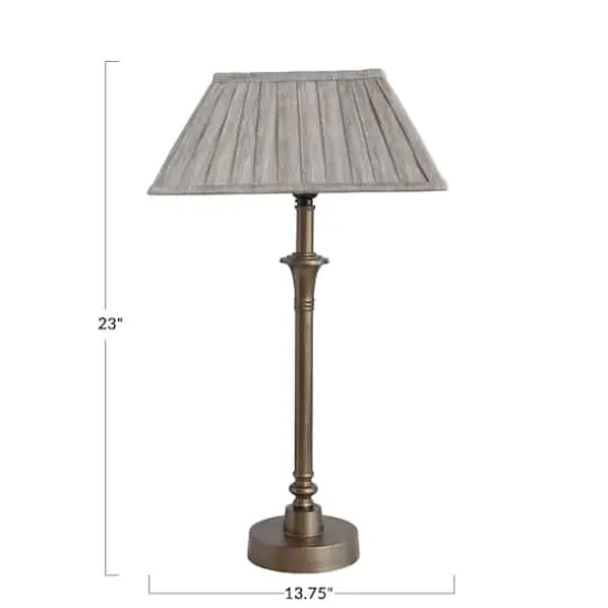Hello Honey&reg; 23" Brass & Gray Farmhouse Metal Table Lamp {1}