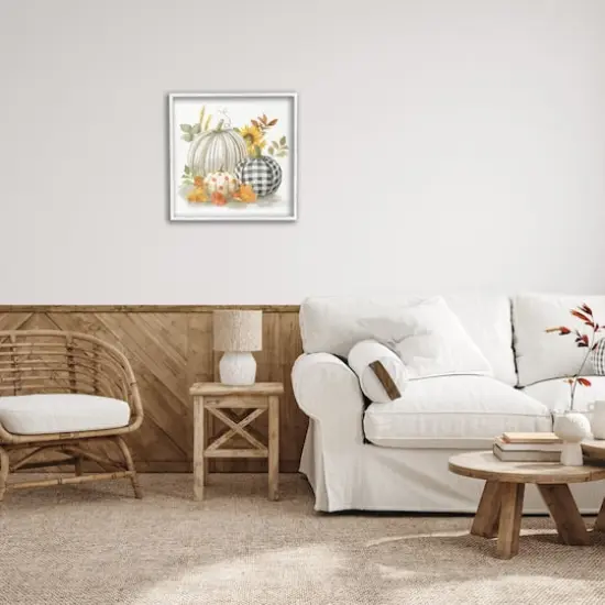 Stupell Industries Patterned Pumpkins Autumn Harvest Framed Giclee Art White {3}