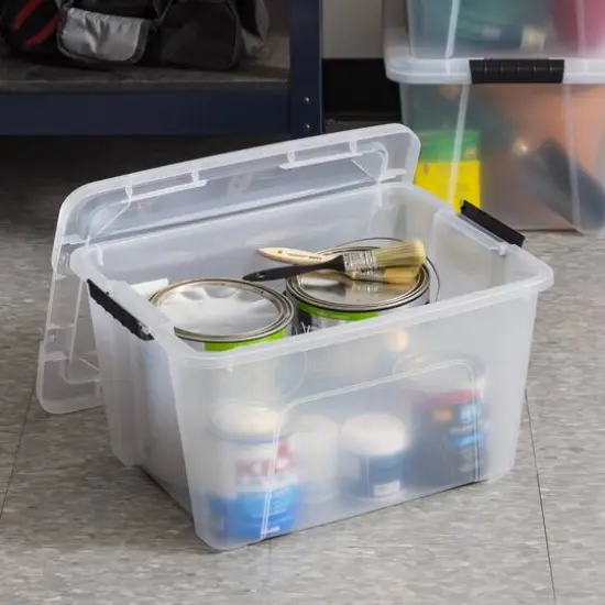 IRIS&reg; 32qt. Buckled Clear Boxes with Clear Buckle Lids, 4ct. {21}