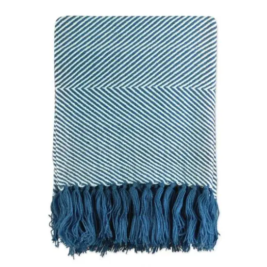 DII&reg; Blue Luxury Chevron Throw {4}