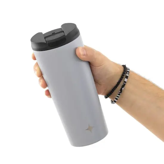 JoyJolt&reg; 20oz. Vacuum Insulated Tumbler with Flip Lid & Straw Gray {8}