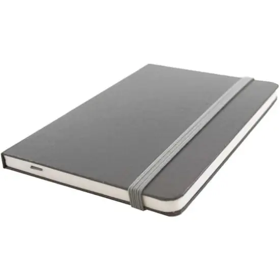JAM Paper Large Hardcover Notebook with Elastic Band Grey {4}