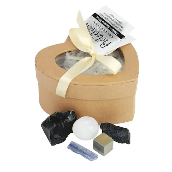 Crystal Stone Rocks In Heart Box {1}
