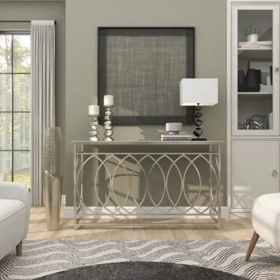 3ft. Silver Aluminum Grid Inspired Vase with Open Frame Design {15}