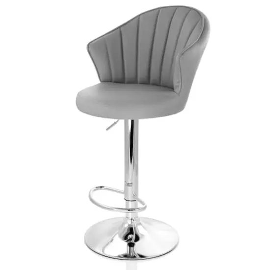 Elama Dark Gray Shell Faux Leather Bar Stool, 2ct. {5}