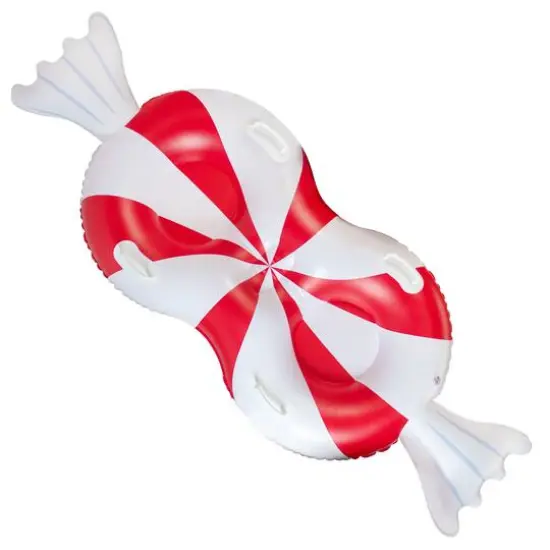 SnowCandy 77" 2-Person Peppermint Snow Tube {1}
