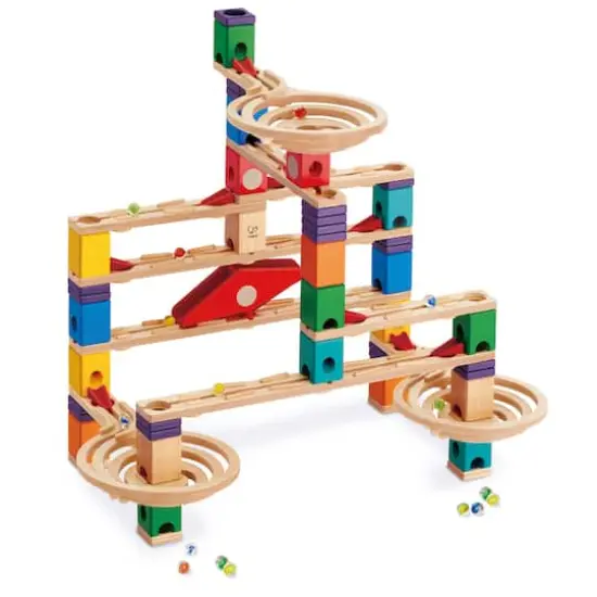 Hape Quadrilla Wooden Marble Run Construction Vertigo Set {4}