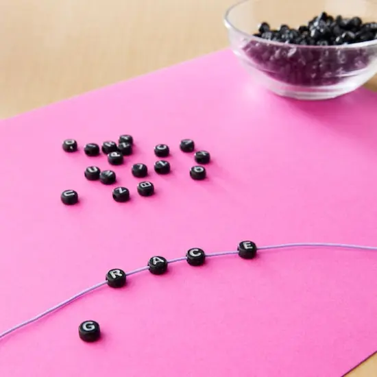 7.5mm Black Alphabet Circular Beads by Creatology&trade; {3}