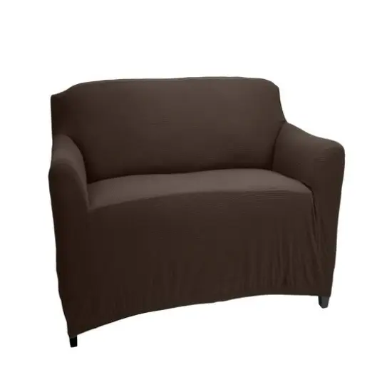 Home Details Waffle Design Chair Recliner Stretch Fit Slipcover Brown {2}