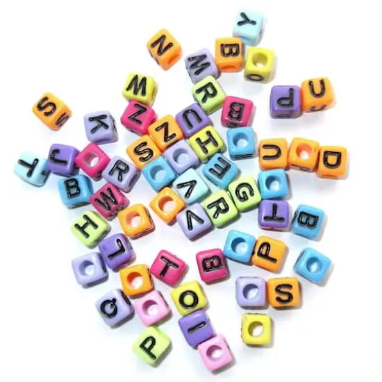 6.5mm Bright Alphabet Cube Beads by Creatology&trade; {1}